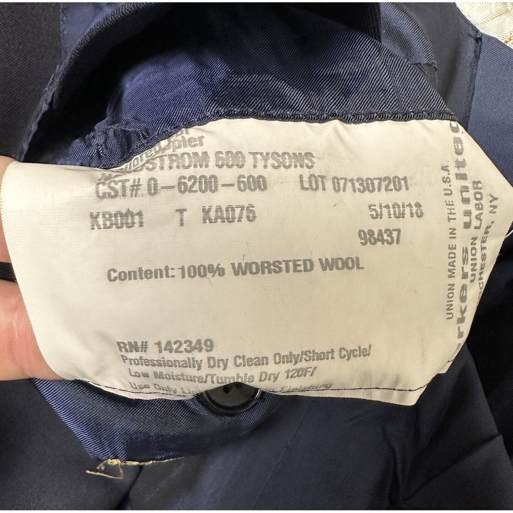 Hickey Freeman Solid Blue 2-Btn Worsted Wool Mens… - image 6